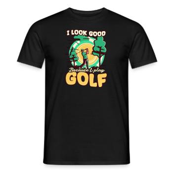 Golfen sieht gut aus, weil spielen - Männer T-Shirt - Schwarz - Vorne - AI Model Male 178 light (178cm)