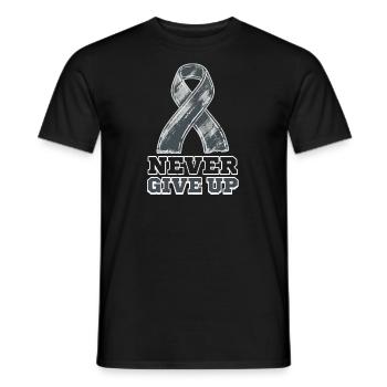 Glioblastoma Awareness Never Give Up - Men's T-Shirt - black - Front - AI Model Male 178 light (178cm)