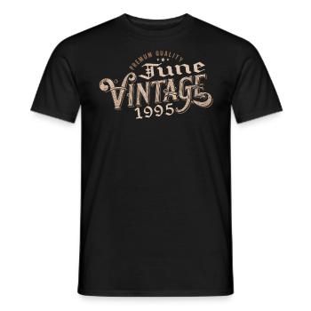 June 1995 Vintage 29th Anniversary Gift 1995 - Men's T-Shirt - black - Front - AI Model Male 178 light (178cm)
