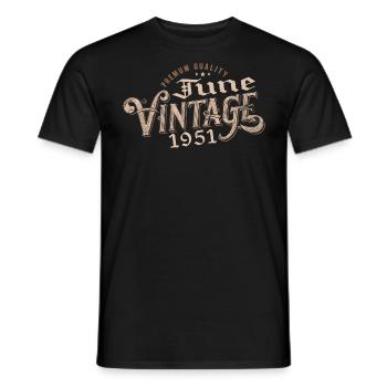 Juni 1951 Vintage Geschenk zum 73. Jahrestag 1951 - Männer T-Shirt - Schwarz - Vorne - AI Model Male 178 light (178cm)
