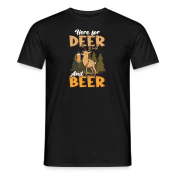 Hunter For Beer And Deer - Men's T-Shirt - black - Front - AI Model Male 178 light (178cm)