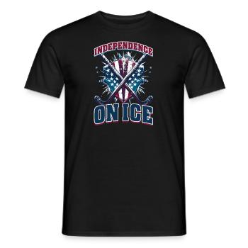 4 juillet Hockey Independence on Ice - T-shirt homme - noir - Devant - AI Model Male 178 light (178cm)