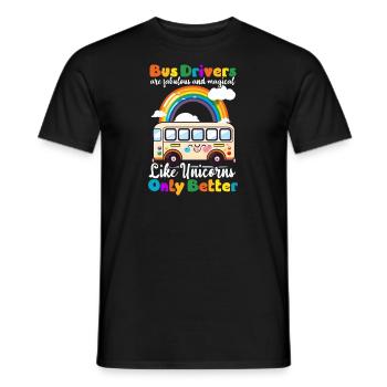 Busfahrer mögen Einhörner nur besser - Männer T-Shirt - Schwarz - Vorne - AI Model Male 178 light (178cm)