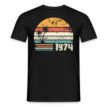 1974 Cadeau Anniversaire - Made in 1974 Rétro 1974 - T-shirt homme - noir - Devant - AI Model Male 178 light (178cm)