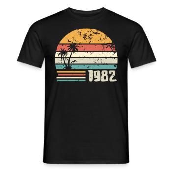 1982 Cadeau Anniversaire - Made in 1982 Rétro 1982 - T-shirt homme - noir - Devant - AI Model Male 178 light (178cm)