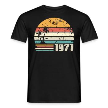 1971 Cadeau Anniversaire - Made in 1971 Rétro 1971 - T-shirt homme - noir - Devant - AI Model Male 178 light (178cm)