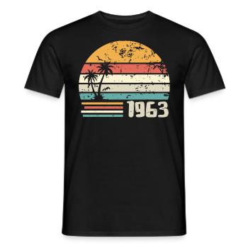 1963 Geburtstagsgeschenk - Made in 1963 Retro 1963 - Männer T-Shirt - Schwarz - Vorne - AI Model Male 178 light (178cm)