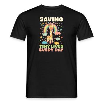 PICU-Krankenschwester rettet jeden Tag winzige Leben - Männer T-Shirt - Schwarz - Vorne - AI Model Male 178 light (178cm)