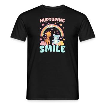 PICU Krankenschwester Fürsorge mit einem Lächeln - Männer T-Shirt - Schwarz - Vorne - AI Model Male 178 light (178cm)