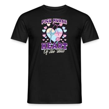 PICU-Krankenschwester PICU-Krankenschwester: Herzstück der Station - Männer T-Shirt - Schwarz - Vorne - AI Model Male 178 light (178cm)
