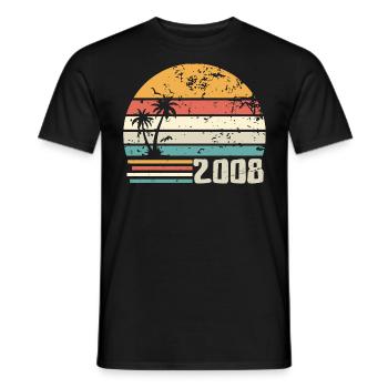 2008 Birthday Gift - Made in 2008 Retro 2008 - Men's T-Shirt - black - Front - AI Model Male 178 light (178cm)