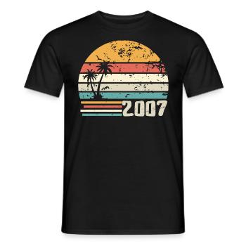 2007 Birthday Gift - Made in 2007 Retro 2007 - Men's T-Shirt - black - Front - AI Model Male 178 light (178cm)