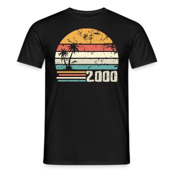 2000 Geburtstagsgeschenk - Made in 2000 Retro 2000 - Männer T-Shirt - Schwarz - Vorne - AI Model Male 178 light (178cm)
