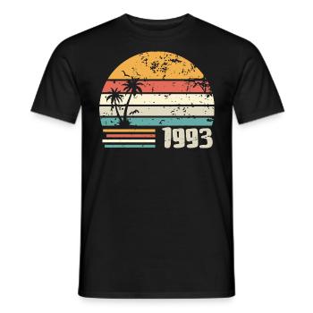 1993 Cadeau Anniversaire - Made in 1993 Rétro 1993 - T-shirt homme - noir - Devant - AI Model Male 178 light (178cm)
