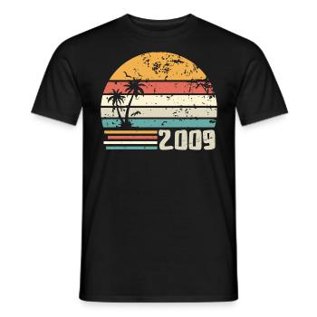 2009 Birthday Gift - Made in 2009 Retro 2009 - Men's T-Shirt - black - Front - AI Model Male 178 light (178cm)
