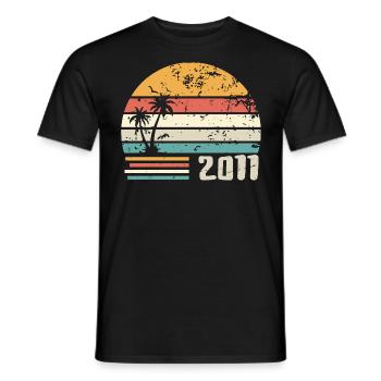 2011 Geburtstagsgeschenk - Made in 2011 Retro 2011 - Männer T-Shirt - Schwarz - Vorne - AI Model Male 178 light (178cm)