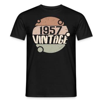 Jahrgang 1957 Retro Geschenke 1957 Jahrgang 1957 - Männer T-Shirt - Schwarz - Vorne - AI Model Male 178 light (178cm)