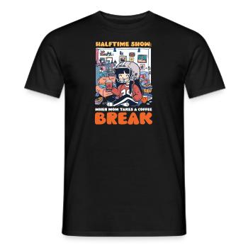 Football Mom Halbzeitshow: Mama macht Kaffeepause - Männer T-Shirt - Schwarz - Vorne - AI Model Male 178 light (178cm)