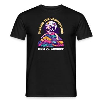 Fußball Mama Entlassung Wettbewerb Mama vs Wäsche - Männer T-Shirt - Schwarz - Vorne - AI Model Male 178 light (178cm)