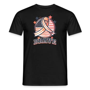 Cancer de l’utérus courageux - T-shirt homme - noir - Devant - AI Model Male 178 light (178cm)