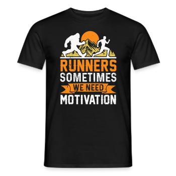 Bergläufer Joggen in den Bergen - Männer T-Shirt - Schwarz - Vorne - AI Model Male 178 light (178cm)