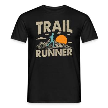 Bergläufer Joggen in den Bergen - Männer T-Shirt - Schwarz - Vorne - AI Model Male 178 light (178cm)