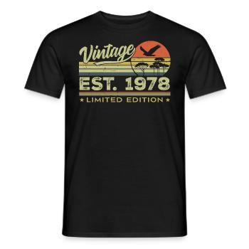 Vintage 1978 Génial Depuis 1978 Cadeau 1978 Rétro - T-shirt homme - noir - Devant - AI Model Male 178 light (178cm)
