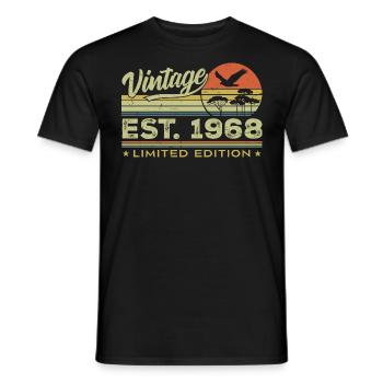 Jahrgang 1968 Genial seit 1968 Geschenk 1968 Retro - Männer T-Shirt - Schwarz - Vorne - AI Model Male 178 light (178cm)