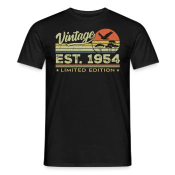 Vintage 1954 Awesome Since 1954 Gift 1954 Retro - Men's T-Shirt - black - Front - AI Model Male 178 light (178cm)