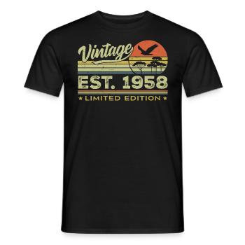 Vintage 1958 Génial Depuis 1958 Cadeau 1958 Rétro - T-shirt homme - noir - Devant - AI Model Male 178 light (178cm)