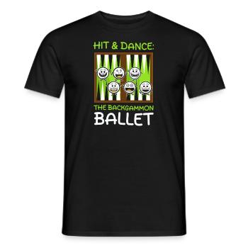 Lustiger Backgammon Hit & Dance: Der Backgammon Balle - Männer T-Shirt - Schwarz - Vorne - AI Model Male 178 light (178cm)