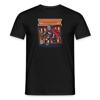Lustiges Backgammon-Rollen mit den Doppeln - Männer T-Shirt - Schwarz - Vorne - AI Model Male 178 light (178cm)