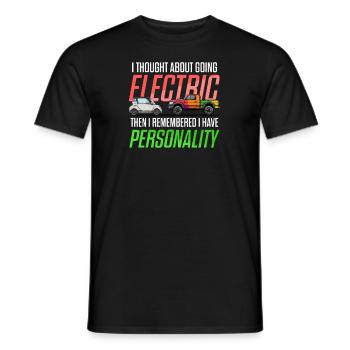Dieselauto-Liebhaber dachte ich, elektrisch zu fahren - Männer T-Shirt - Schwarz - Vorne - AI Model Male 178 light (178cm)