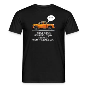 Dieselauto-Liebhaber Ich genieße Stille von hinten - Männer T-Shirt - Schwarz - Vorne - AI Model Male 178 light (178cm)