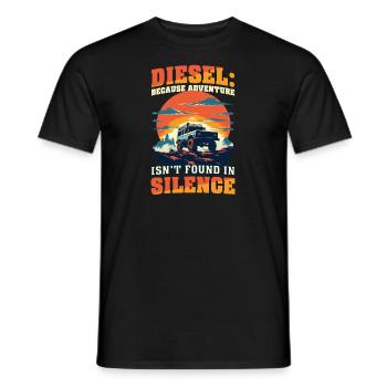 Diesel Car Lover Adventure Isn't Found in Silence - Men's T-Shirt - black - Front - AI Model Male 178 light (178cm)