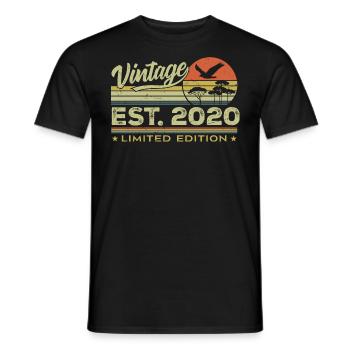 Vintage 2020 Fantastisch seit 2020 Geschenk 2020 Retro - Männer T-Shirt - Schwarz - Vorne - AI Model Male 178 light (178cm)