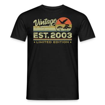 Vintage 2003 Awesome Since 2003 Gift 2003 Retro - Men's T-Shirt - black - Front - AI Model Male 178 light (178cm)