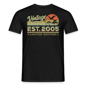 Vintage 2005 Génial Depuis 2005 Cadeau 2005 Rétro - T-shirt homme - noir - Devant - AI Model Male 178 light (178cm)