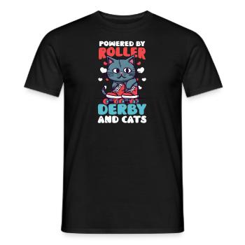 Roller Derby Roller Derby And Cats - Men's T-Shirt - black - Front - AI Model Male 178 light (178cm)