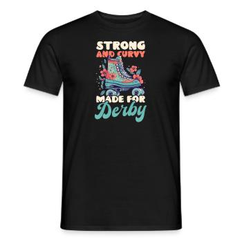 Roller Derby Fort Et Courbé Conçu Pour Le Derby - T-shirt homme - noir - Devant - AI Model Male 178 light (178cm)
