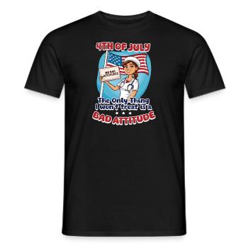 Patriotische Krankenschwester wird schlechte Einstellung nicht behandeln - Männer T-Shirt - Schwarz - Vorne - AI Model Male 178 light (178cm)