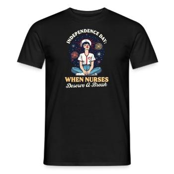 Patriotische Krankenschwester, wenn Krankenschwestern eine Pause verdienen - Männer T-Shirt - Schwarz - Vorne - AI Model Male 178 light (178cm)