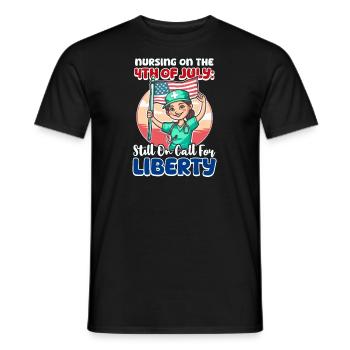 Patriotische Krankenschwester am 4. Juli - Männer T-Shirt - Schwarz - Vorne - AI Model Male 178 light (178cm)