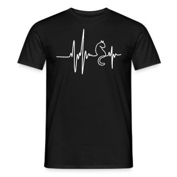 Herzschlag Katzen Liebhaber Für Katzenbesitzer Lustige süße Katze - Männer T-Shirt - Schwarz - Vorne - AI Model Male 178 light (178cm)