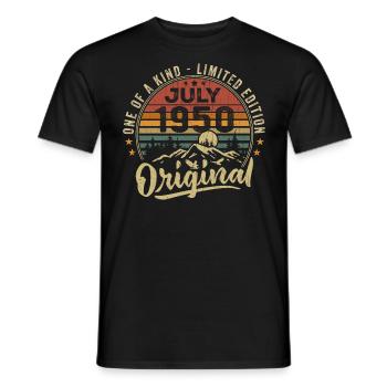 July 1950 Original 1950 July 1950 Gift - Men's T-Shirt - black - Front - AI Model Male 178 light (178cm)