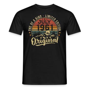 July 1961 Original 1961 July 1961 Gift - Men's T-Shirt - black - Front - AI Model Male 178 light (178cm)