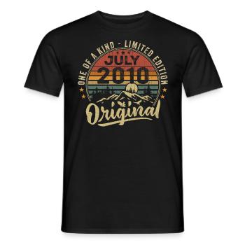July 2010 Original 2010 July 2010 Gift - Men's T-Shirt - black - Front - AI Model Male 178 light (178cm)