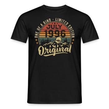 July 1996 Original 1996 July 1996 Gift - Men's T-Shirt - black - Front - AI Model Male 178 light (178cm)