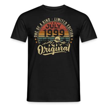 Juillet 1999 Original 1999 Juillet 1999 Cadeau - T-shirt homme - noir - Devant - AI Model Male 178 light (178cm)