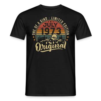 Juli 1973 Original 1973 Juli 1973 Geschenk - Männer T-Shirt - Schwarz - Vorne - AI Model Male 178 light (178cm)